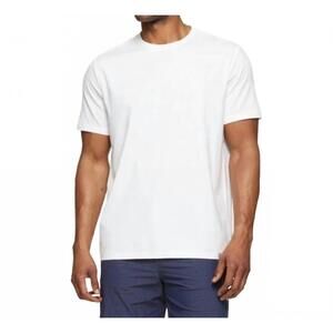 NEW FLAGS & ANTHEM essential stretch short sleeve comfort crewneck shirt in whit